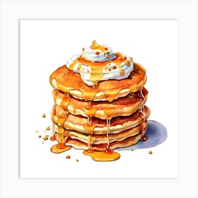 Pancakes Illustration Art Print