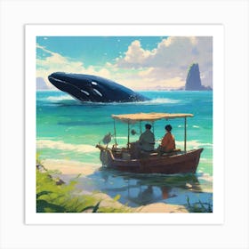 Whales In The Sea Art Print