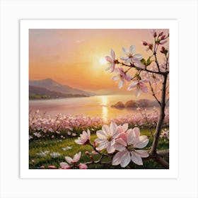 The Dawn of Cherry Blossoms Blossoming Cherry Blossoms Art Print