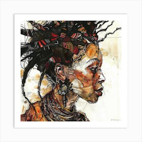 African Woman With Dreadlocks #05 Art Print