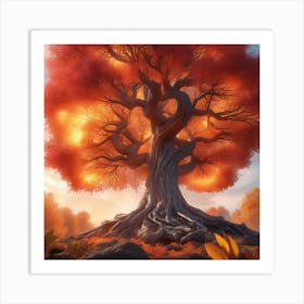Tree Fire Ultra Hd Realistic Art Print