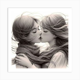 Kissing Art Print