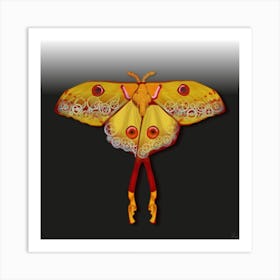 Mechanical Butterfly The Comet Moth Techno Argema Mittrei In Black Art Print