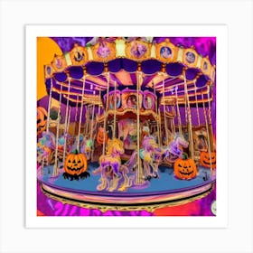 Halloween Carousel Art Print