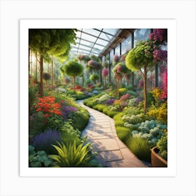 Garden In A Greenhouse art print Art Print