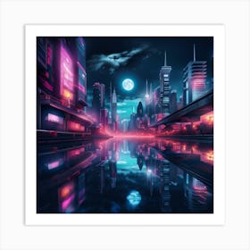 Cityscape At Night 2 Art Print