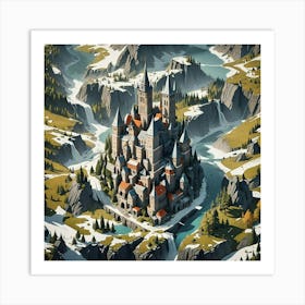 Castle In The Mountains 6 Art Print