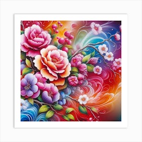 Russian Flower Painting Art Print