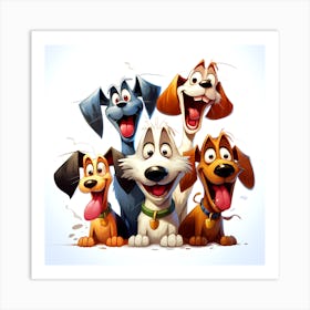 Funny dogs gang Art Print