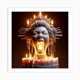 Woman With Candles Art Print