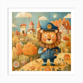 Lion In The Forest 7 Art Print