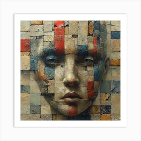 Face Made Of Bricks Art Print