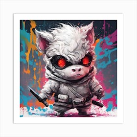 Samurai Pig Art Print