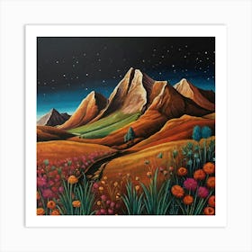 Scotland At Night Art Print