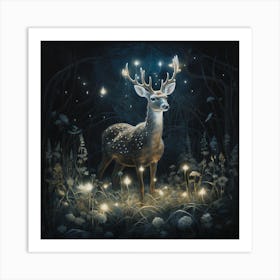 Spirit Stag Of The Enchanted Forest Art Print