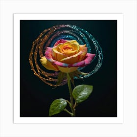 Rainbow Rose Art Print