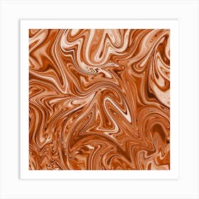 Brown Liquid Marble Art Print