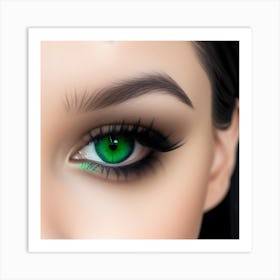 Green Eyes Of A Woman Art Print