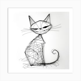 Wire Cat Art Print
