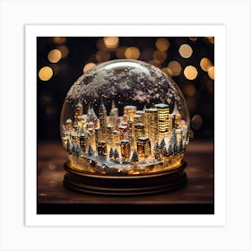 Snow Globe Cityscape Art Print