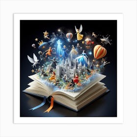 characters getting out of book Art Print