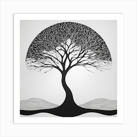 A Black And White TREE Art Print