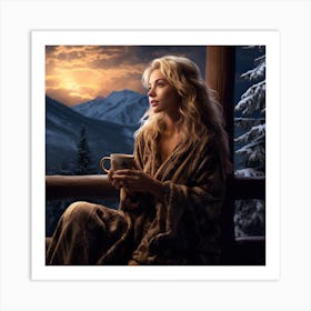 Woman In A Fur Coat Art Print