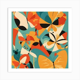 Abstract Painting Butterflies Art Print