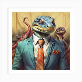 Lizard In Suit 1 Art Print