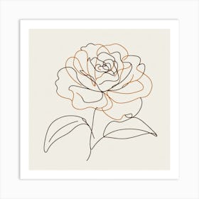 Camellia flower Picasso style 2 Art Print