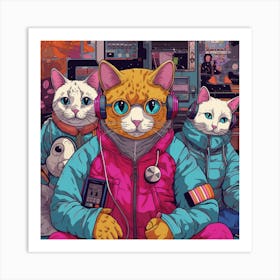 Cats In Space 1 Art Print