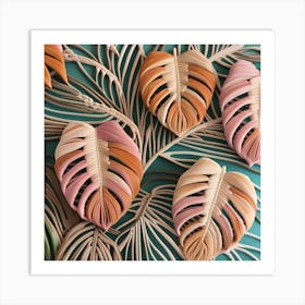 Tropical Leaves Bohemian Botanical Monstera 9 Art Print