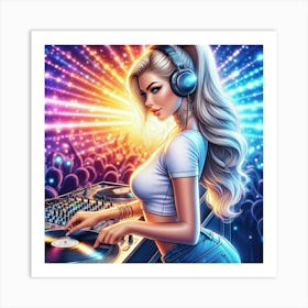 Dj Girl Art Print