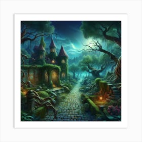 Fairytale Castle In The Forest 1 Art Print
