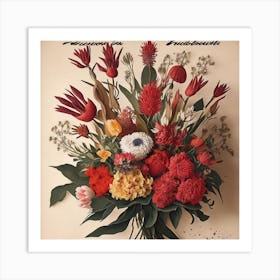 Australian Flower Bouquet With Prote 1 Art Print