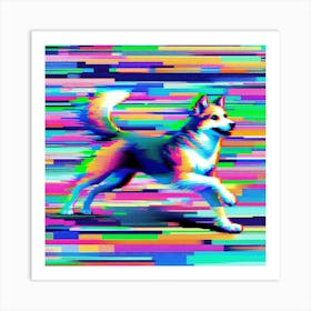 Glitch dog, Glitch art 2 Art Print