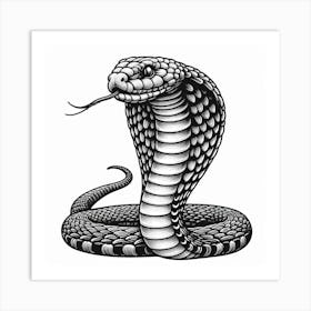 Line Art cobra 2 Art Print