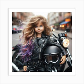 Doll With A Motorcycle Art Print