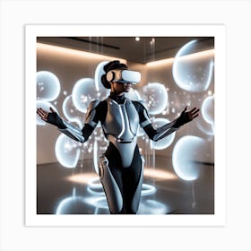 Futuristic Woman In Vr 1 Art Print