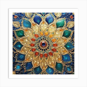 Mosaic Flower Art Art Print