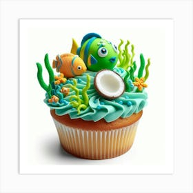 Fish Cupcake Art Print