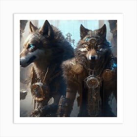 Steampunk Wolf 3 Art Print