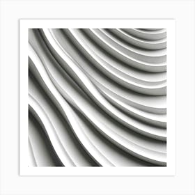 Abstract White Wavy Pattern 2 Art Print