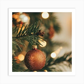 Christmas Ornaments On A Christmas Tree Art Print