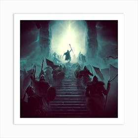 Vikings Ascending Into The Halls Of Valhalla Art Print