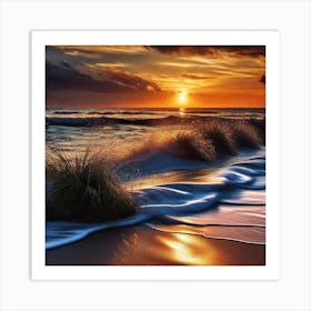 Sunset On The Beach 453 Art Print