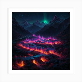 City In The Mountains Art Print