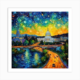 Starry Night Over Washington Dc Art Print