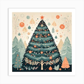 Christmas Tree In The Forest 4 Art Print