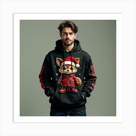 Fox Hoodie 2 Art Print